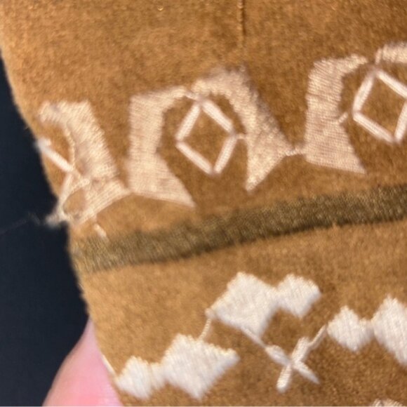 Abercrombie & Fitch Women’s Size 8 Brown Mini Skirt Embroidered Faux Suede Fall - Picture 4 of 10